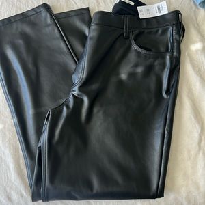 Ultra high rise 90s straight leather pants